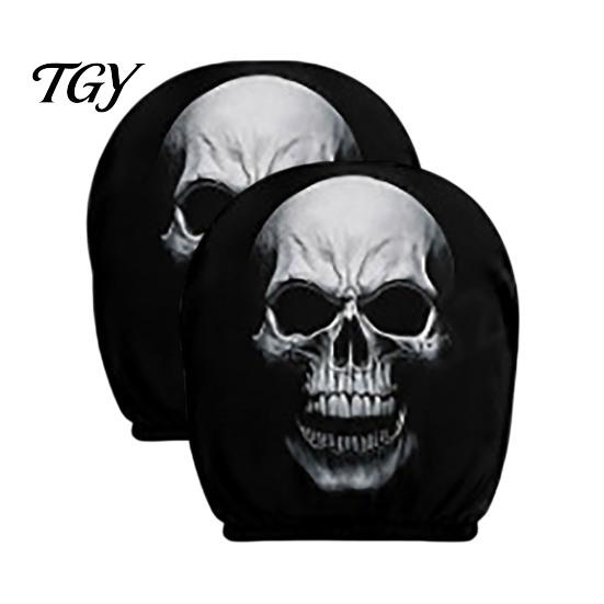 Breathable Car Interior Accessories 2Pcs Halloween Headrest Covers, Creepy Ghost Face Seat Universal Fit Protector, Auto Decor for SUV Truck