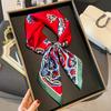 Luxury Design 70*70cm Horse Print Silk Square Scarf Women Soft Satin Hairband Neckerchief Office Hijab Headband 2025 New