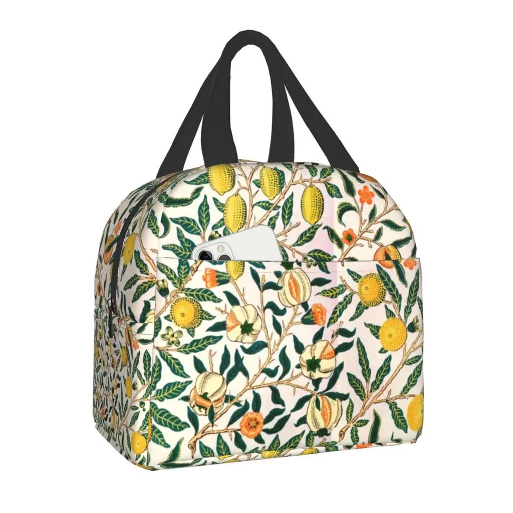 William Morris Цветочный текстильный принт термоизолированная сумка для ланча женская портативная коробка для ланча для детей школьные многофункциональные сумки для еды