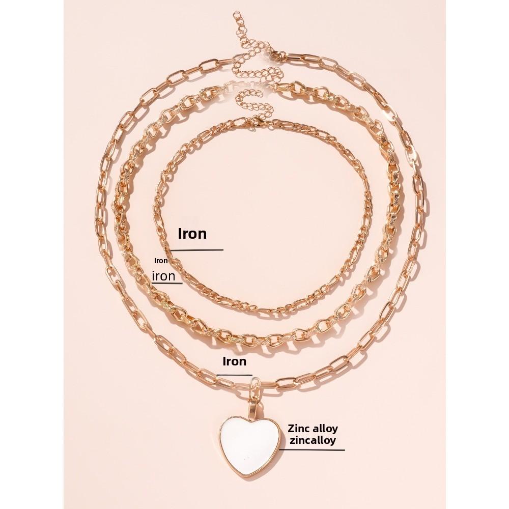 Нишевое ретро персонализированное металлическое ожерелье толстая цепь любовь сплав кулон женский набор ожерелий