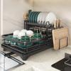 Dish Drying Rack Tableware Storage Carbon Steel Rack Kitchen Adjustable Sink Countertop Tableware Storage Holder Kitchen Utensil