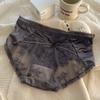 Шелковистые кружевные трусики, женское нижнее белье со средней талией, дышащие, без следов, удобные, антибактериальные, атласные трусы на ягодицах для девочек