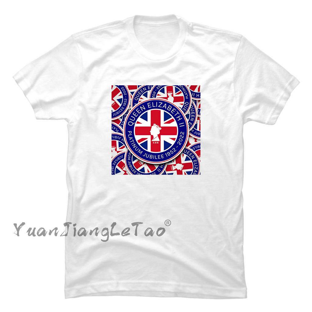 Queen 2022 Union Jack 70th Platinum Jubilee Tshirt Queen Elizabeth II Classic Tops Kawaii Corgi Dog Graphic Tops Unisex Shirt