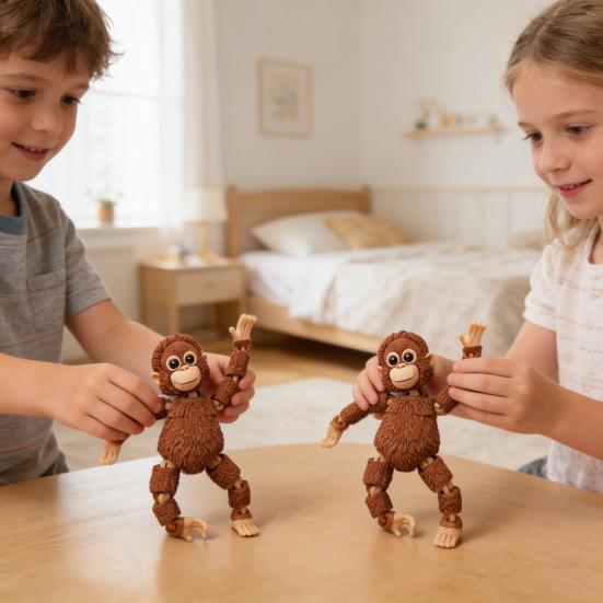Артикулированная фигурка обезьяны с подвижными суставами 3D-печать Милая фигурка обезьяны Коллекционная игрушка-антистресс для стола для дома и офиса