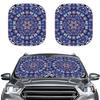 2Pcs Plants Pattern Sun Shades Reflective Windshield Covers Foldable UV Protection Vehicles Sun Visor for Cars SUVs