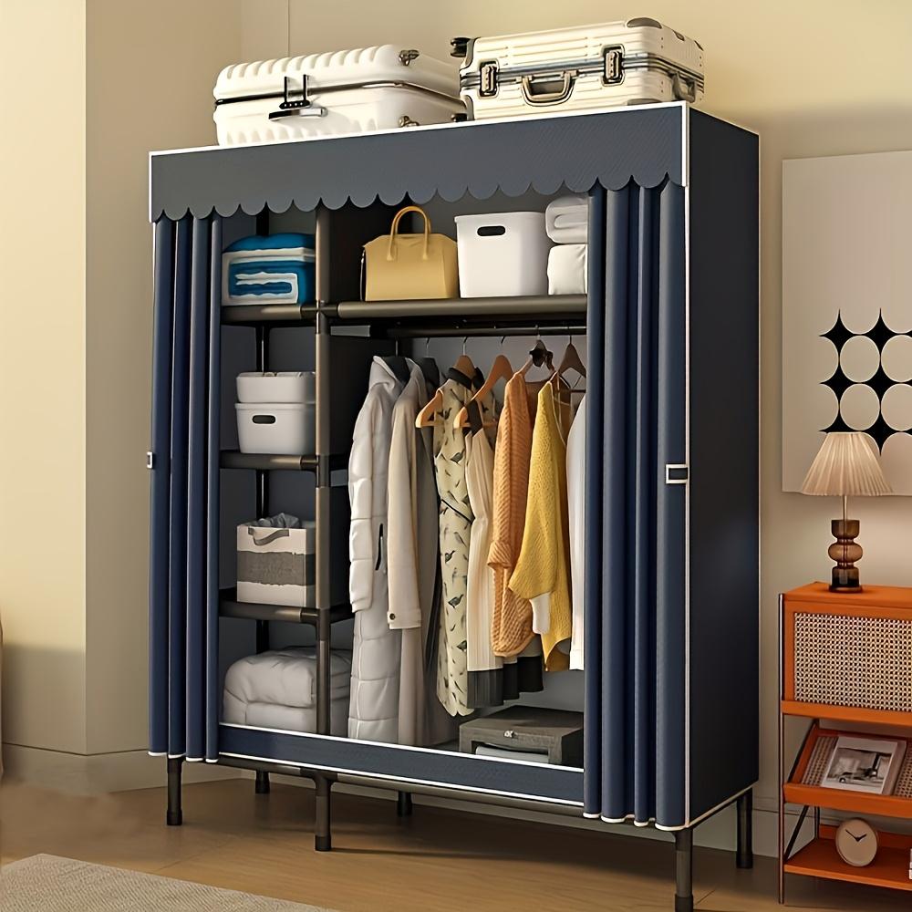 Простой тканевый шкаф с молнией, утолщенные и усиленные стальные трубы, сборный, утолщенный, подходит для общежитий, дома быть