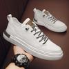 2025 New Trend Spring Breathable Casual Sports Little White Board Shoes Men's Leather Shoes Flat Versatile Trendy Shoes Men's Shoes
