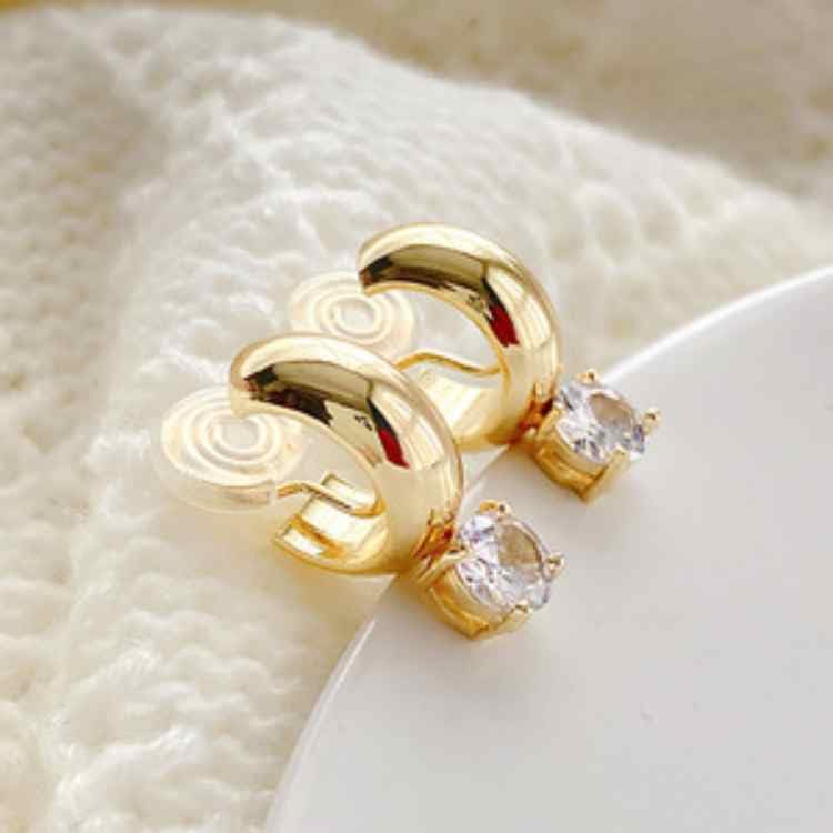 Серьги для женщин Популярные серьги безболезненные золотые серьги-кольца со стразами спирального типа силиконовые серьги классические нежные элегантные Miyabi Grace Miyabi