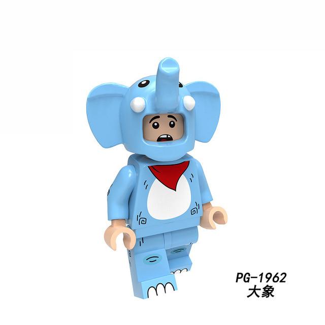 Мультяшные милые животные, насосная серия, кролик, корова, Пряничный человечек, кошка, собака, даргон, кенгуру, олень, строительные блоки, игрушки