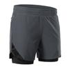 Мужские шорты для бега 2-в-1 с карманами для полотенец, быстросохнущие шорты для тренировок в тренажерном зале