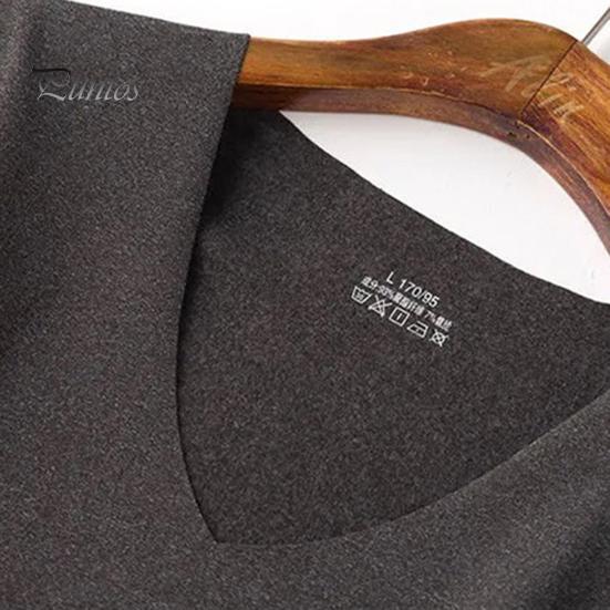 2 шт./компл., мужское зимнее термобелье, комплект длинных трусов, плюс размер, V-образный вырез, облегающий эластичный флис, сохраняет тепло, толстая термо-домашняя одежда, пижамный комплект