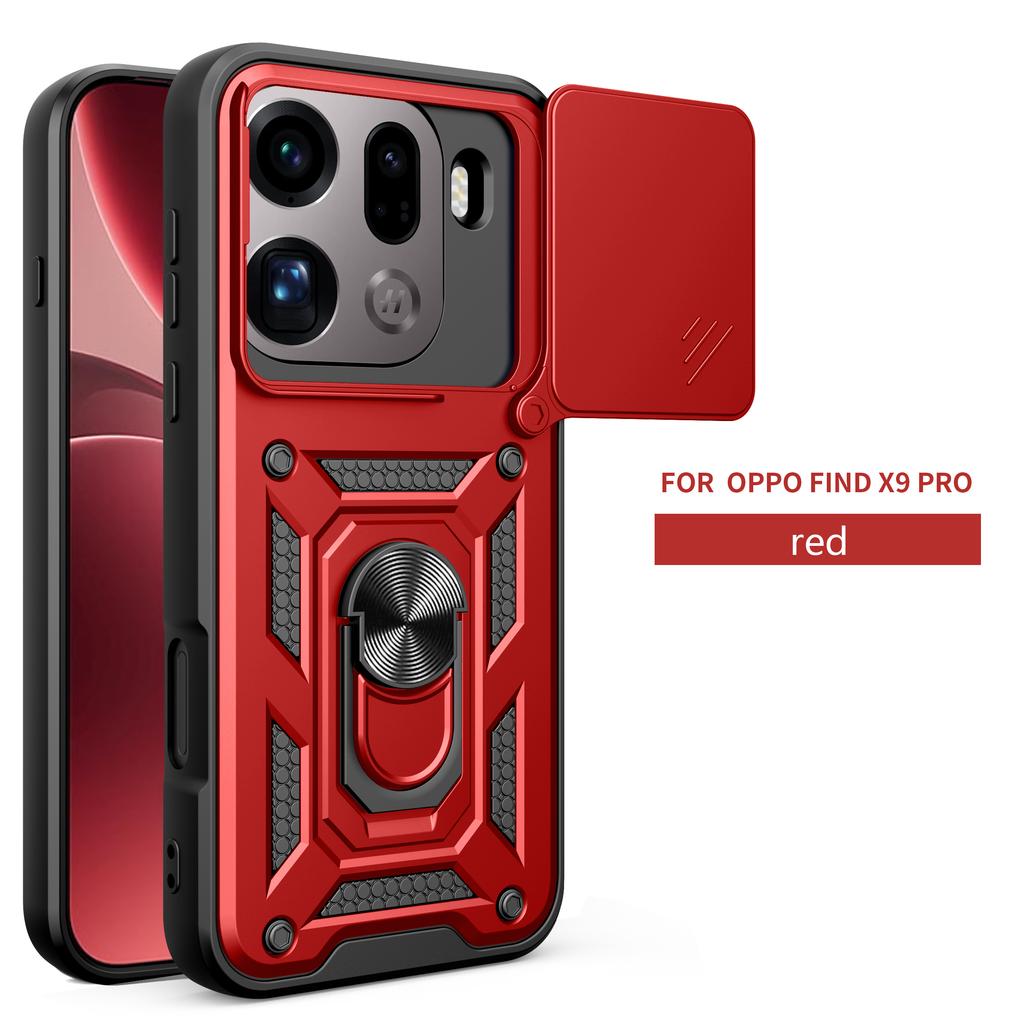 Чехол для OPPO Find x9 Чехол Oppo find X9 Pro oppo find x9p Магнитное кольцо-держатель Бронированный чехол для телефона Защитная задняя крышка со шторкой для камеры