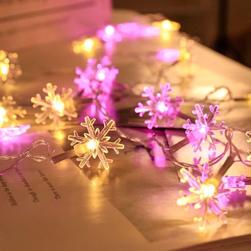 Xiaomi 1PC Christmas Snowflake String Lights LED Battery Operated Waterproof Snowflake Fairy Lights For Bedroom Home Garden Party Decor