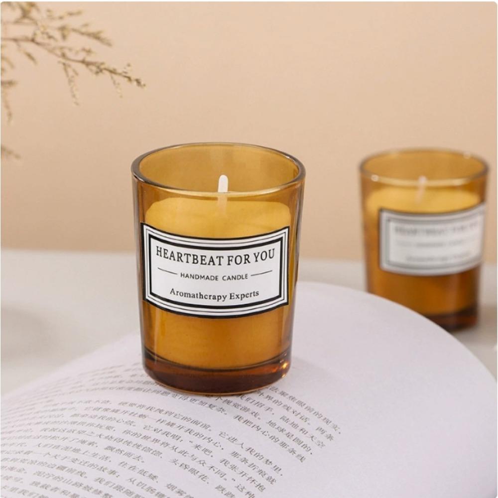 Маленькая ароматизированная свеча из стекла с ароматом чая, изготовленная вручную из растительного воска, ароматизированная свеча для помещений, бездымная