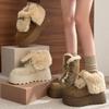 Winter Chunky Thick Sole Women Fur Snow Boots Concise Height Increase Shoes Ladies Outdoor Keep Warm Cotton Short Booties