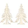 Decorative Object - Wooden Christmas Tree - 20 X 13 Cm - White - Mixed