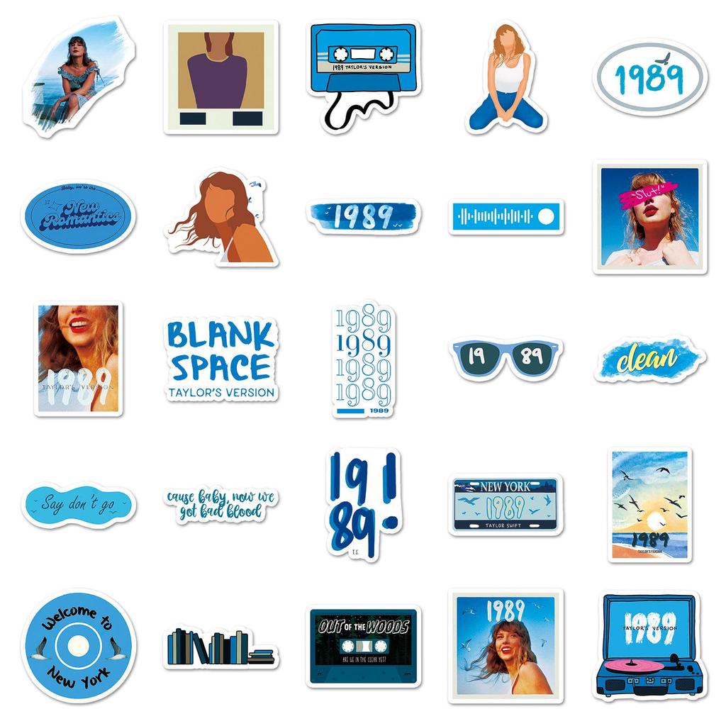 50 Водонепроницаемых Декоративных Эпоксидных Наклеек на Тему Альбома Тейлор Свифт 1989