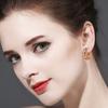 LSOOYH серьги-клипсы цвета розового золота, модные серьги для женщин, серьги-кольца с полым цирконием, ювелирные изделия