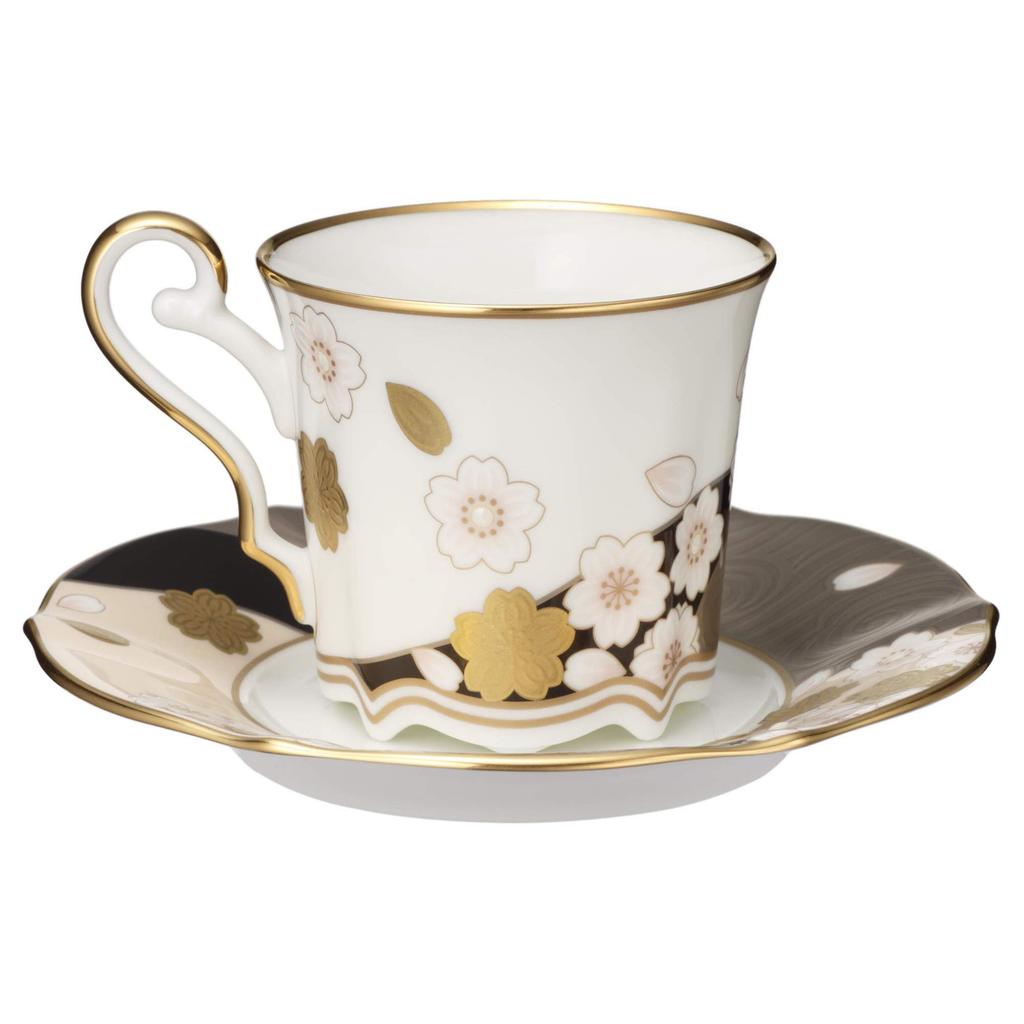 Блюдце для кофейной чашки Noritake 200 куб. см Aya Minamo Sakura, костяной фарфор золотого и серебряного цвета, T52506/4939