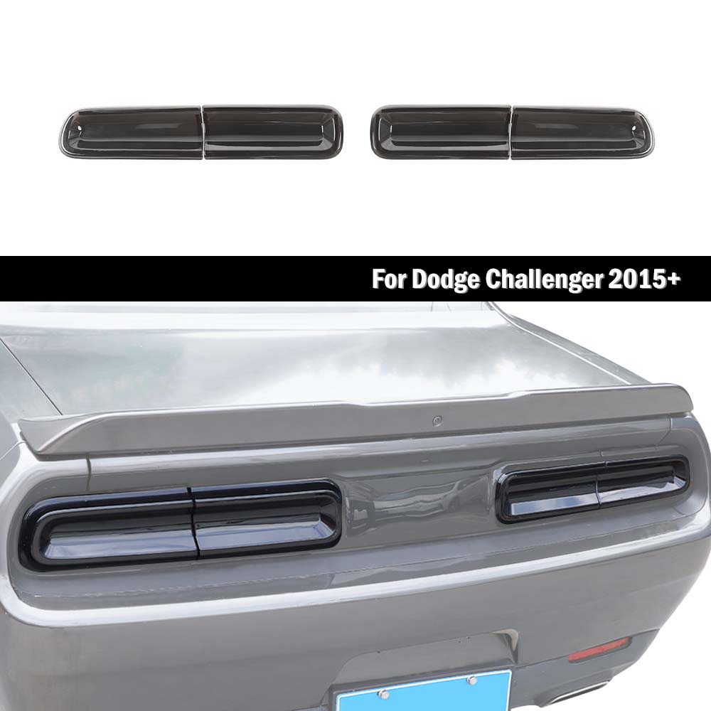 Декоративная накладка на задний фонарь автомобиля для Dodge Challenger 2015+, внешние автомобильные аксессуары(Дымчатый черный)