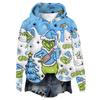 Women's Hooded Long Sleeve Christmas Printed Flannel Top Hooded Sweatshirt