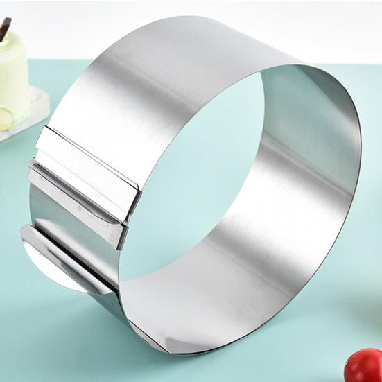 Регулируемое кольцо для выпечки и украшения торта. Инструмент для выпечки из нержавеющей стали для десертов. Универсальная круглая форма для торта для домашних пекарей.