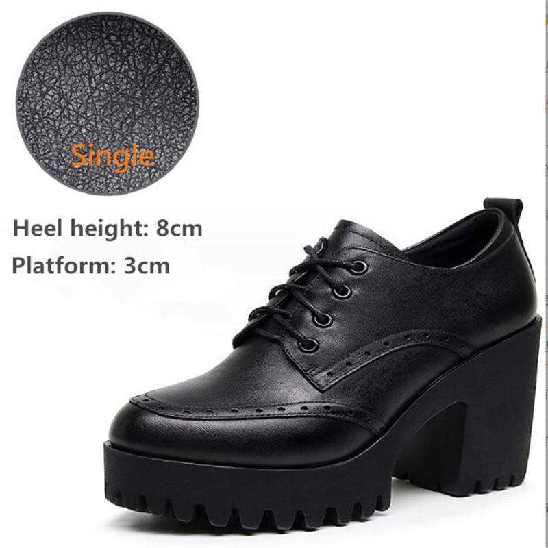 New Women Pumps Shoes Size 32-43 Deep Mouth Women Oxfords Fall Winter Plush Thick High Heel Shoes Platform Pumps Office