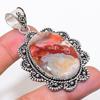 Натуральный агат Лагуна Кружево Камень 925 пробы Стерлинговое Серебро Подвеска 2,60" AP-14143