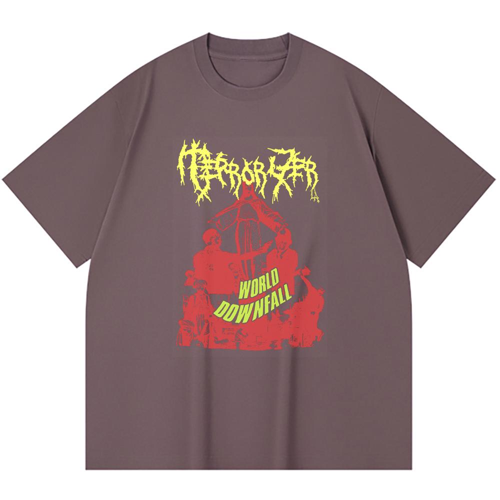 Хлопковая футболка плотностью 230 г/м² 100% Хлопок Heavy Metal Футболка с принтом рок-группы Популярная музыка Унисекс Тяжелая хлопковая футболка