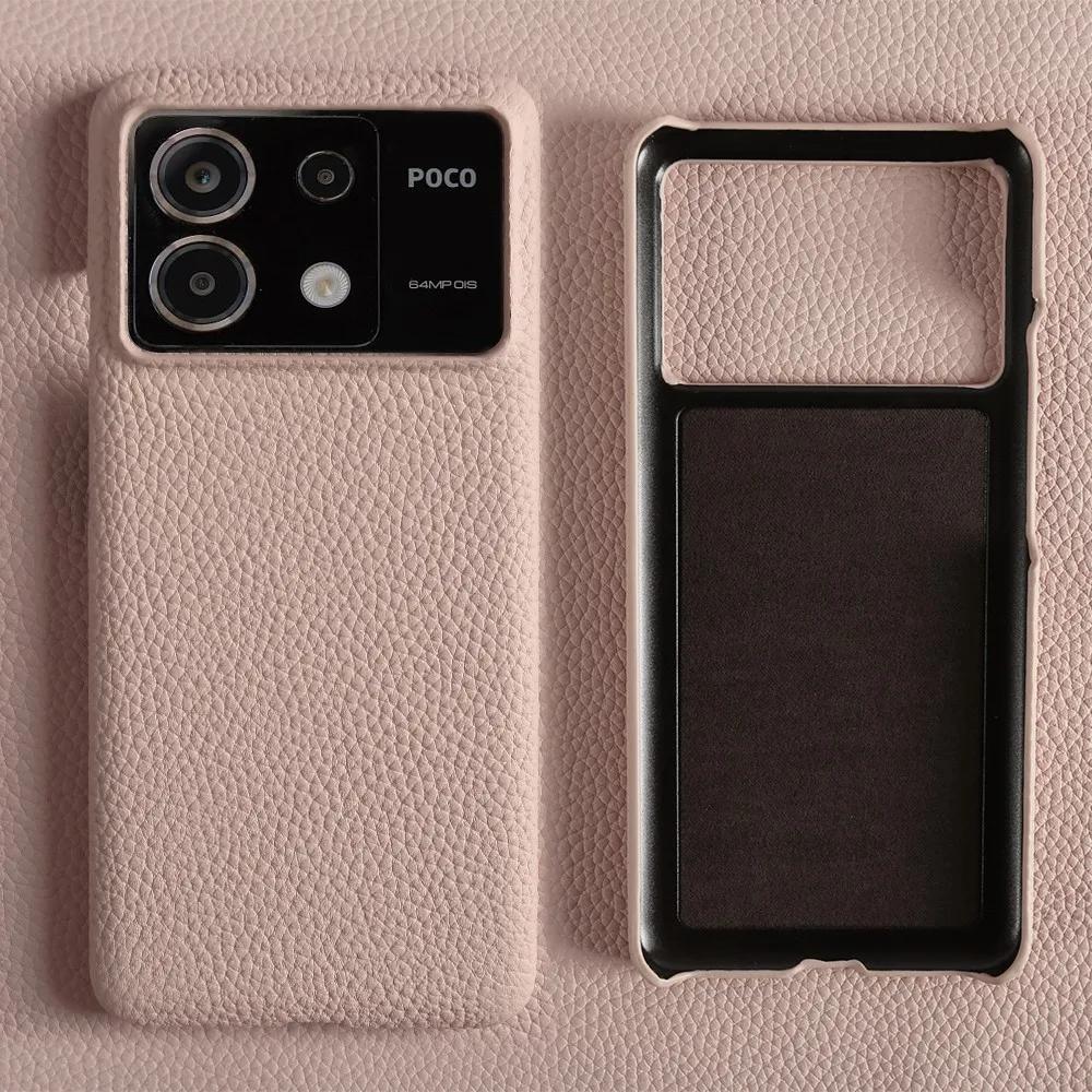 For POCO F8 Ultra Case Business Genuine Leather Cover For Poco F7Pro POCO X6 M5 M6Pro X4Pro F2Pro Back Coque Shockproof Fundas
