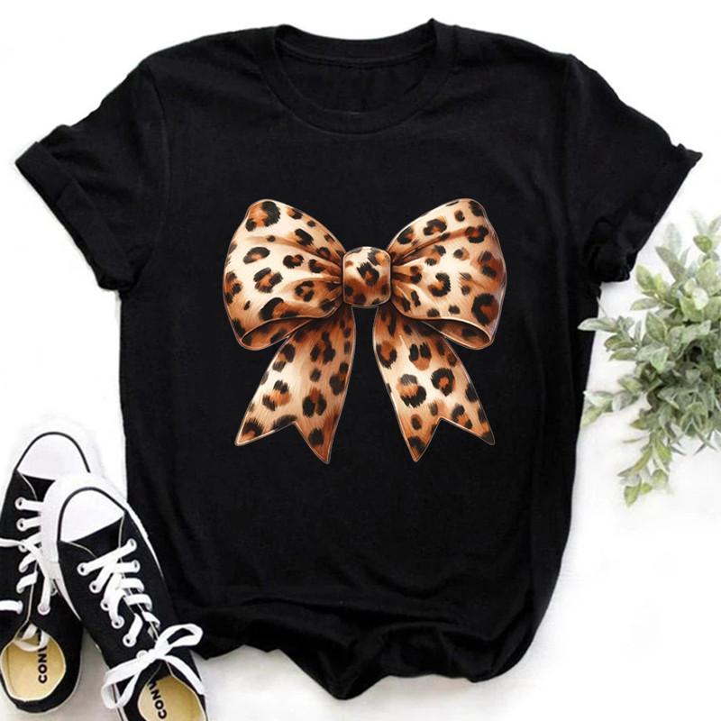 Cotton New Bowprinting Letter TShirt Whoale Short Sleeves Top Crew Roundneck Shortsleeved Tshirt Women Clothes Graphic