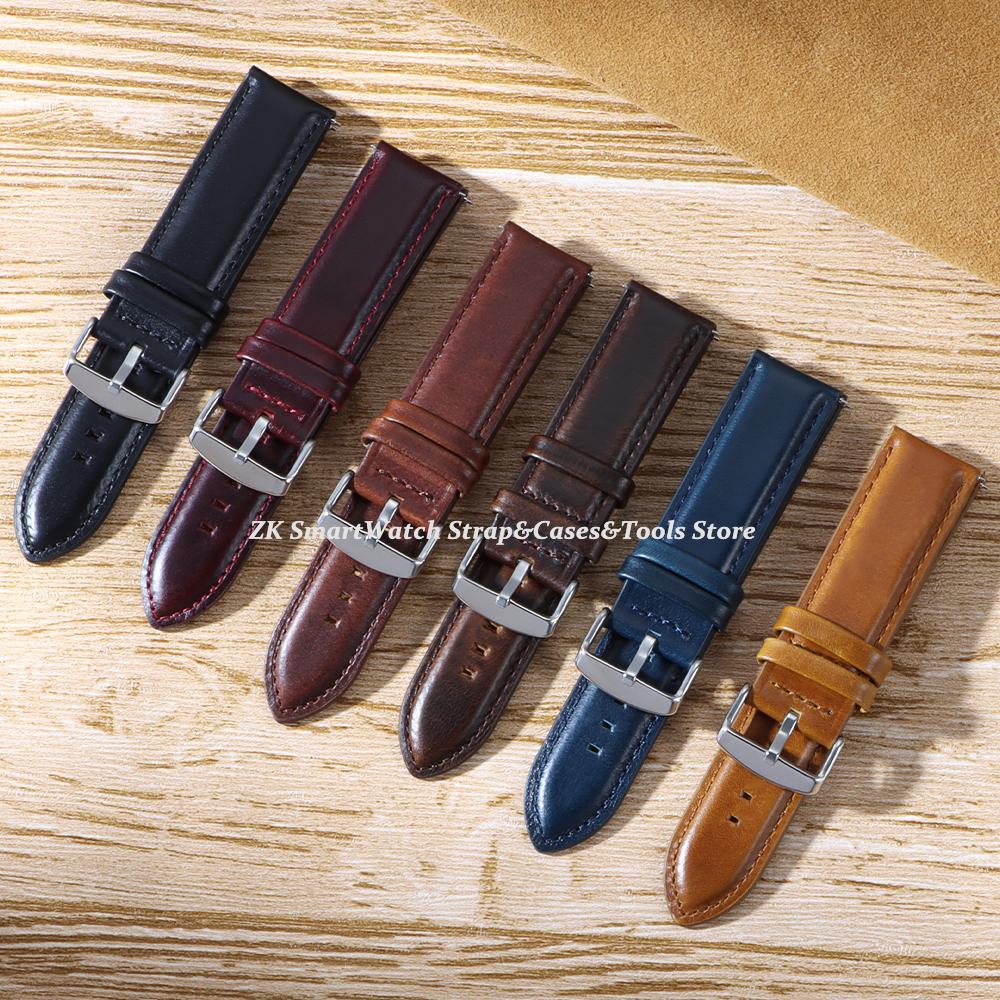 Genuine Leather Watchband Strap 18mm 20mm 22mm 24mm 26mm Black Brown Wristband Soft Quick Release Band for DW for Seiko Bracelet