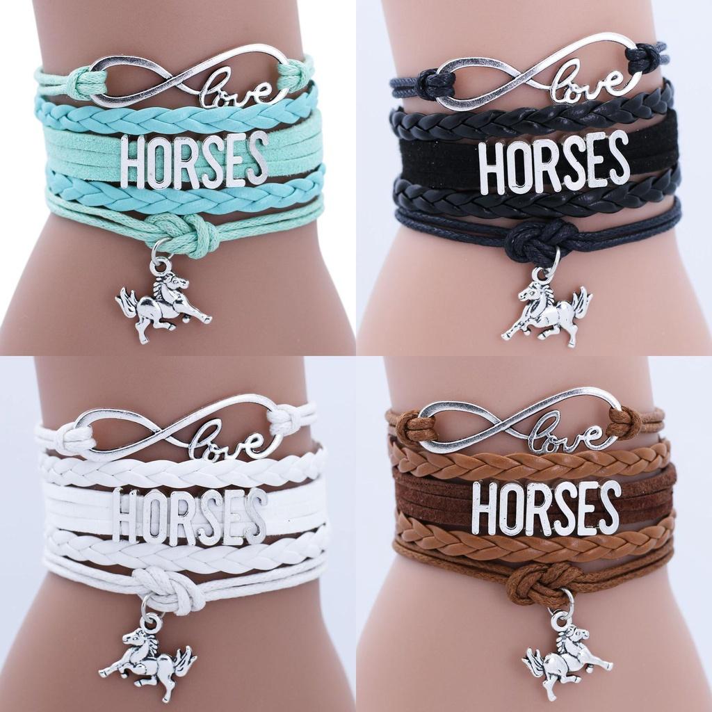 Подвеска-лошадь из сплава, браслет ручной работы, модный европейский и американский стиль, идеальный подарок для празднования годовщины