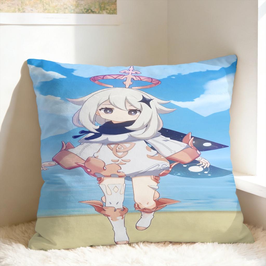 Anime Game G-Genshin Impact Pillow Cover Novelty Pillow Case For Living Room Chair Soft Pillowcases Gift