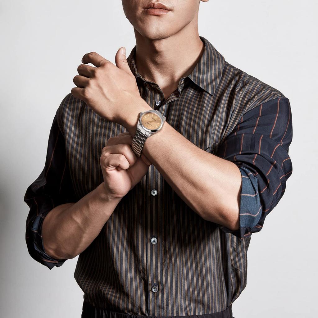 Часы Аналоговые Водонепроницаемые Кварцевые Парные Часы Популярные Простые Серебряные Золотые Светящиеся Часы [BUREI] Мужские