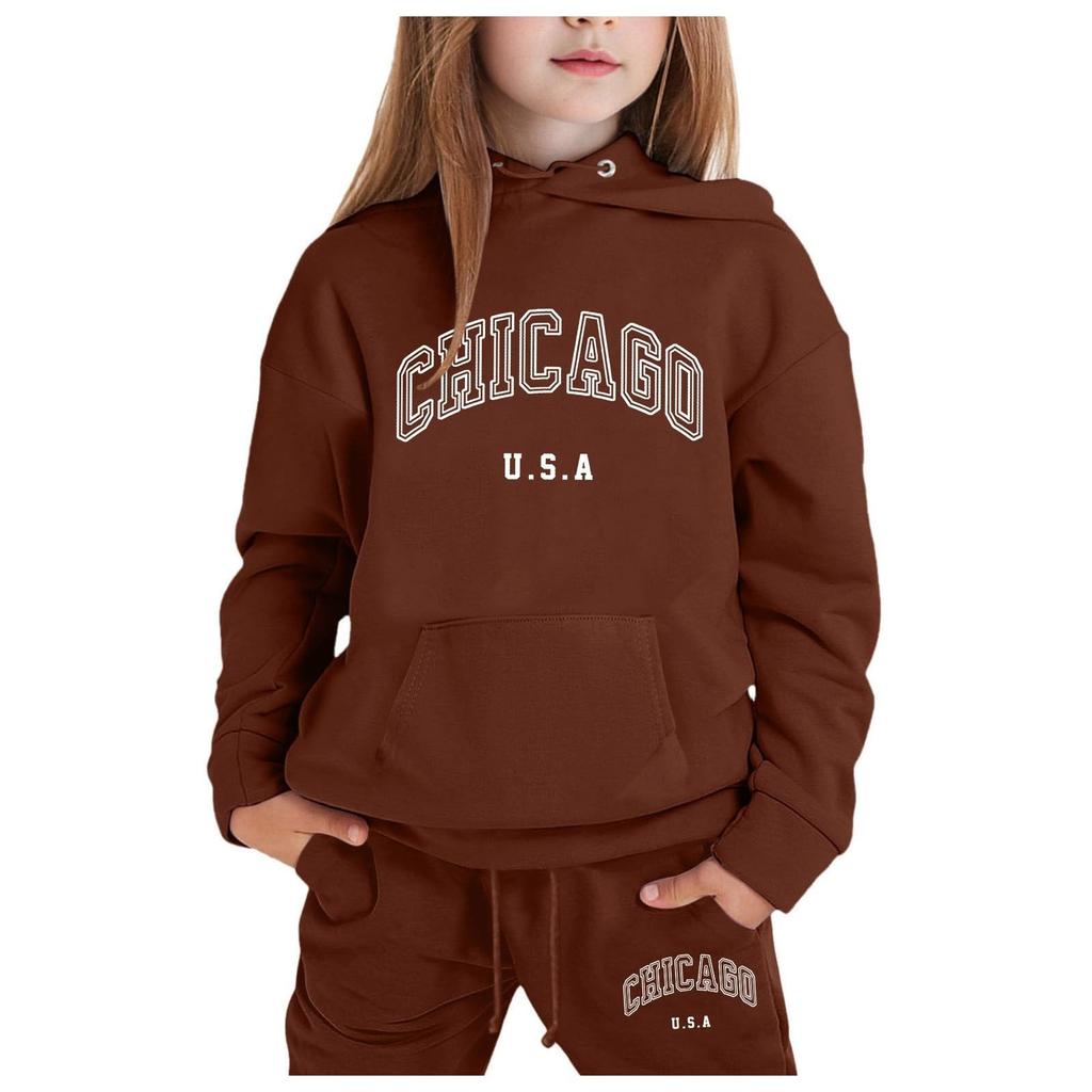 Мальчики Девочки Спортивный костюм Одежда Толстовка с капюшоном Беговые штаны Спортивные костюмы Комплект Модный наряд