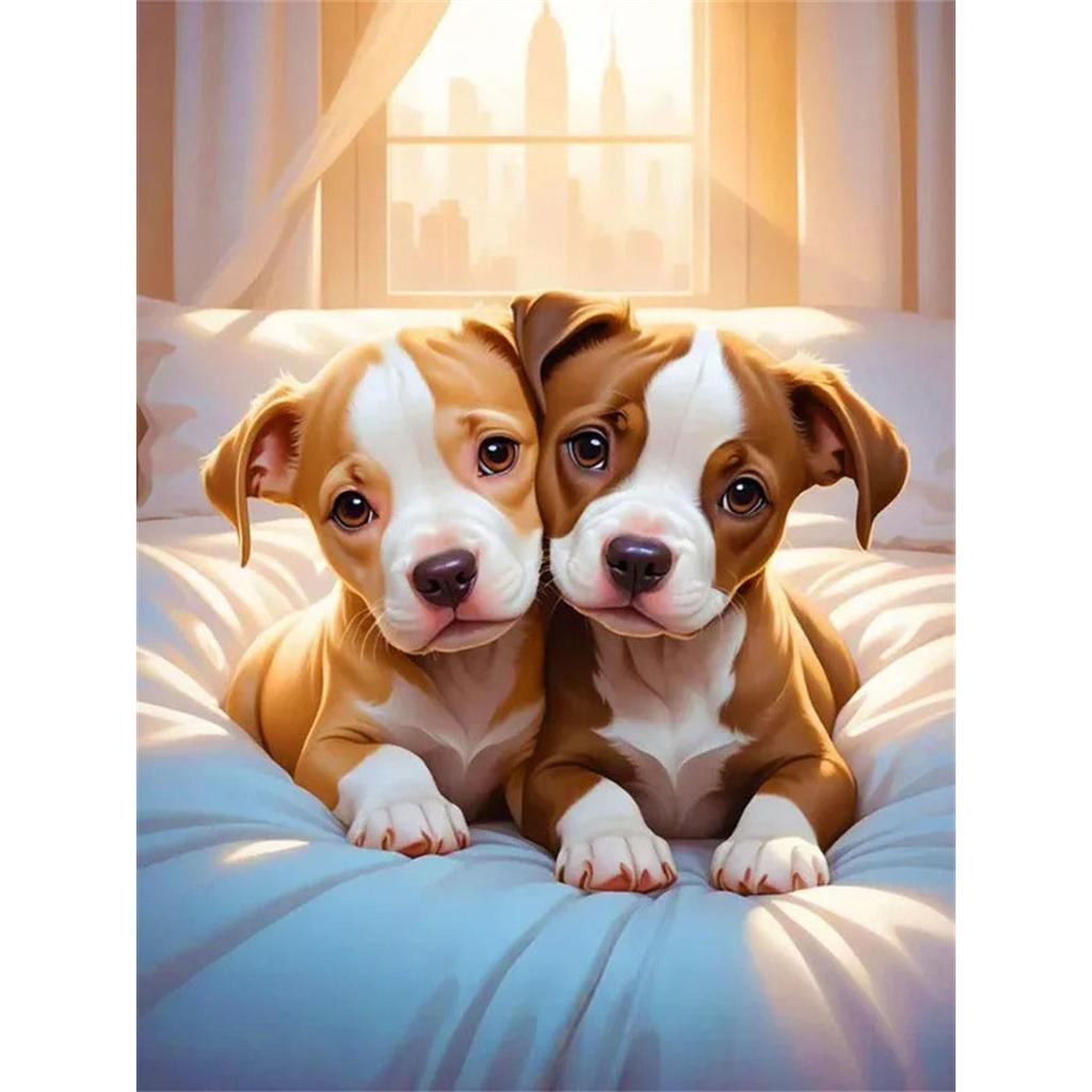 DIY Diamond Painting Cute Puppy Cross Stitch Kit Mosaic Art Diamond Painting Full Circle Diamond Home Decoration