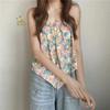 Свободный летний стильный жилет с небольшим ремешком, женская внутренняя одежда с цветочным дизайном, модная верхняя одежда в стиле ретро, ​​длина полиэфирной ткани