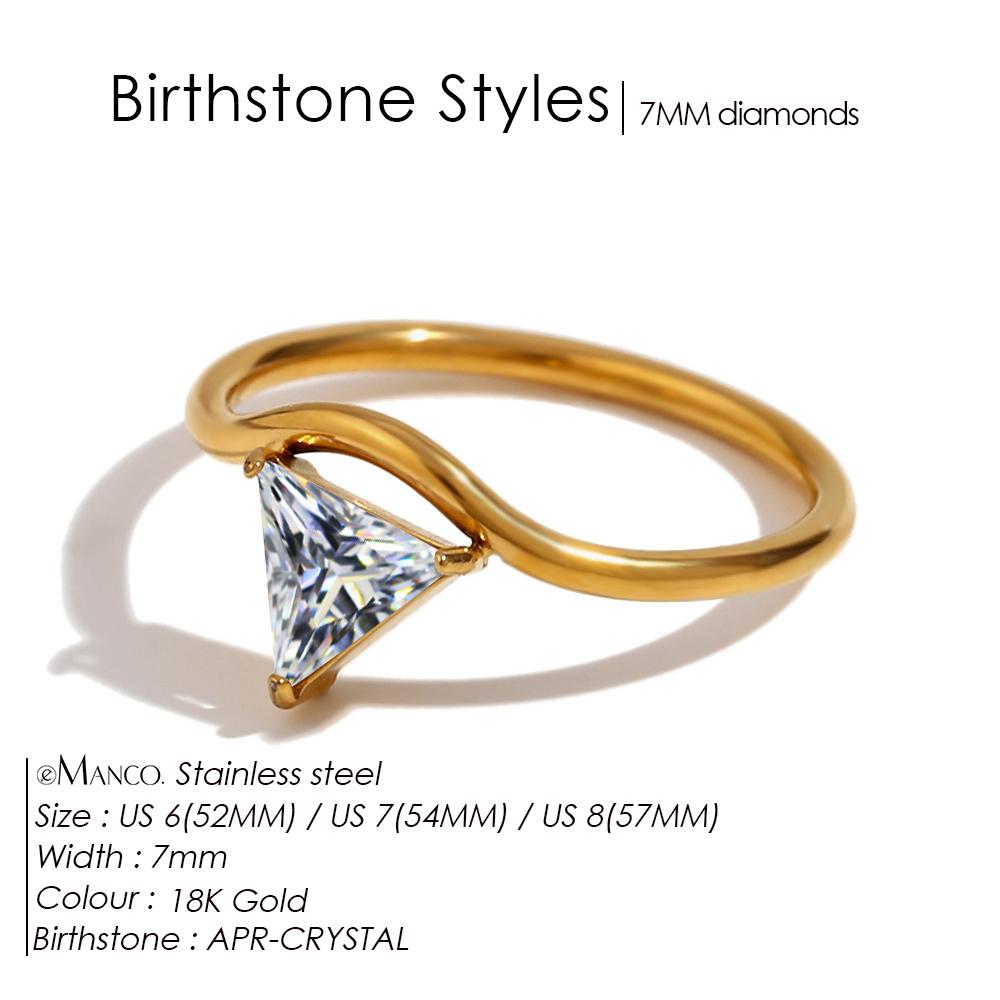 EMANCO Stainless Steel Birthstone Ring for Woman Simple Style Ring Festival Party Fashion Jewelry Dropshipping 48-Hour Shipping