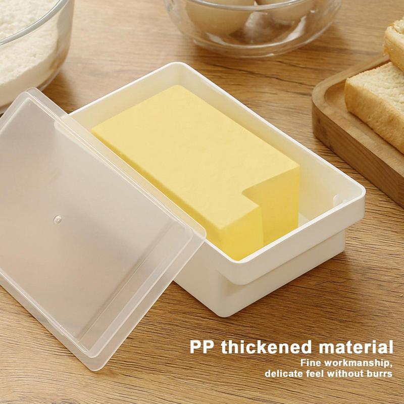 Butter Cutter Box Unbreakable Butter Dish with Clear Lid and Cutter Space-Saving and Easy Cutting Safe Butter Keeper Tray