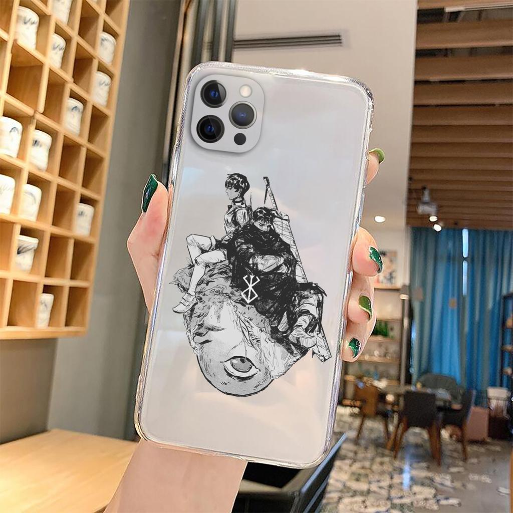 Anime Berserk Guts Phone Case For Iphone 13 Mini 7 Plus 8 X XS 11 12 Pro Max Manga Swordsman Gatsu Sacrifice Zodd Clear Cover
