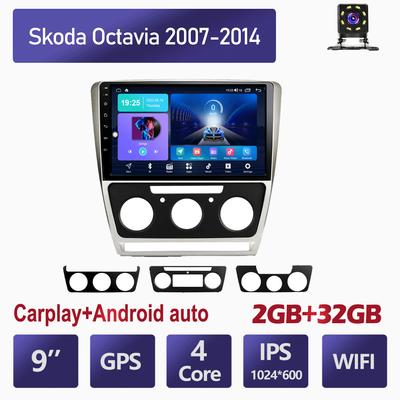 2 Din Android автомобильный радиоприемник Carplay для Skoda Octavia 2007-2014 автомобильный мультимедийный видеоплеер навигация GPS WIFI Android 2 Din 2 + 32 ГБ