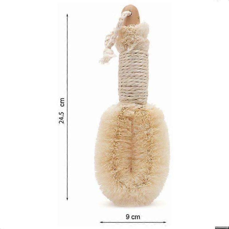 Body Brush, Massage Brush, Bath and Shower Dry Skin and Sisal Brush, Natural Fibers to Improve Circulation