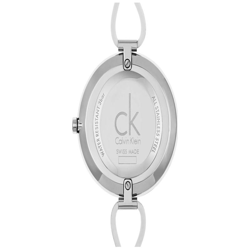 Calvin Klein / часы кварцевый механизм кожаный ремешок 38 мм серебристый циферблат женские часы 30 метров водонепроницаемые K3V231L6