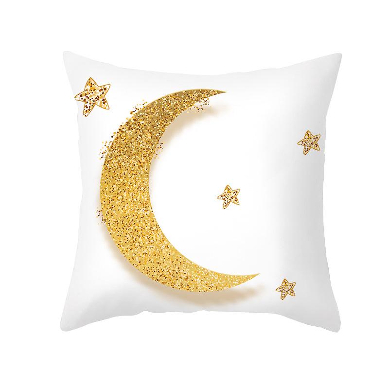 New Moon Pillow Case Peach Skin Printed Home Fabric Living Room Sofa Cushion Cover Bedroom Pillow Cover