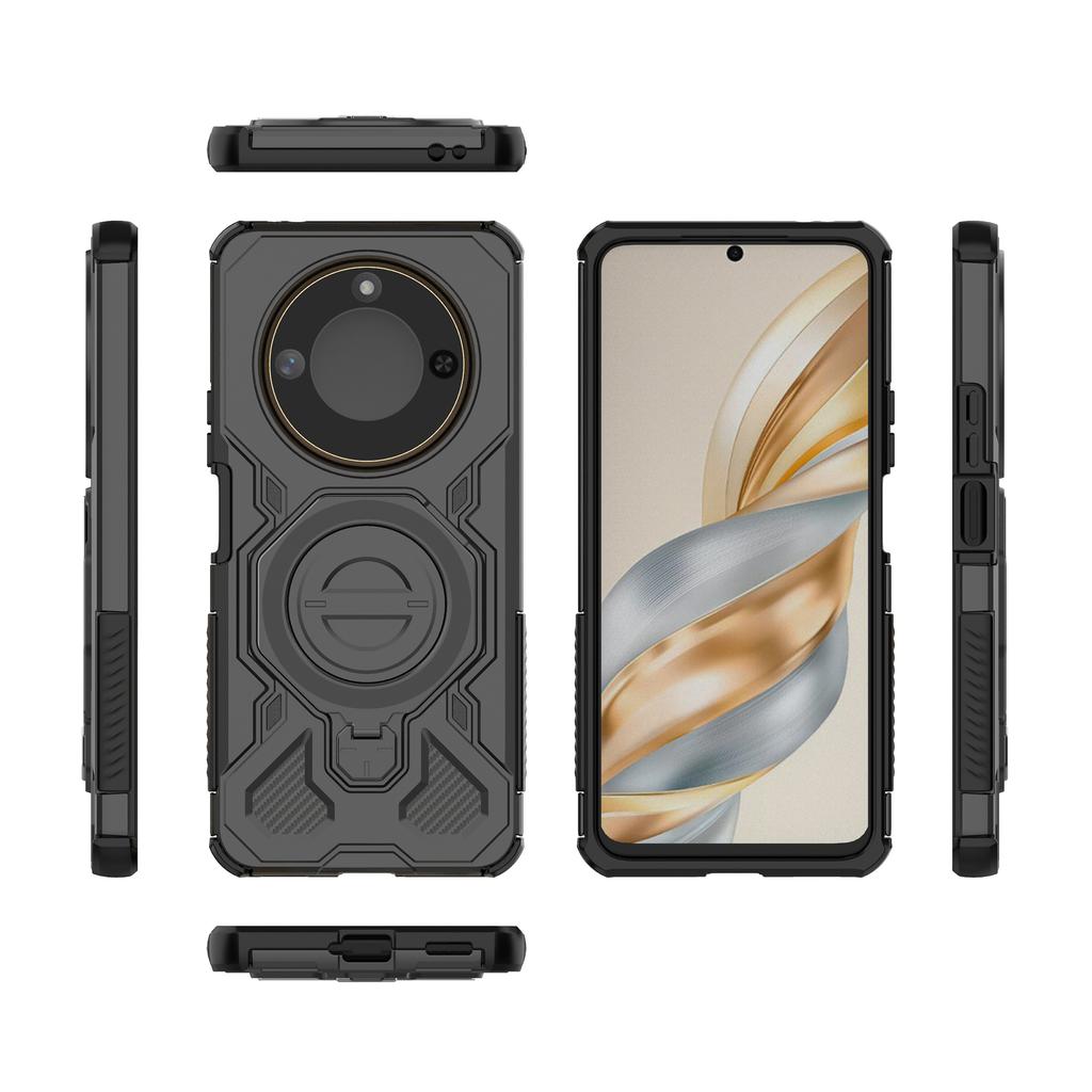 For Honor X60 5G/X9c Smart 5G Magnetic Case Rotating Metal Kickstand Shockproof PC+TPU Phone Back Cover