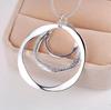 40-75cm Charms Nobel 925 Sterling Silver Bohemia Three Circle Pendant Necklace for Women Wedding Jewelry Party Christmas Gifts