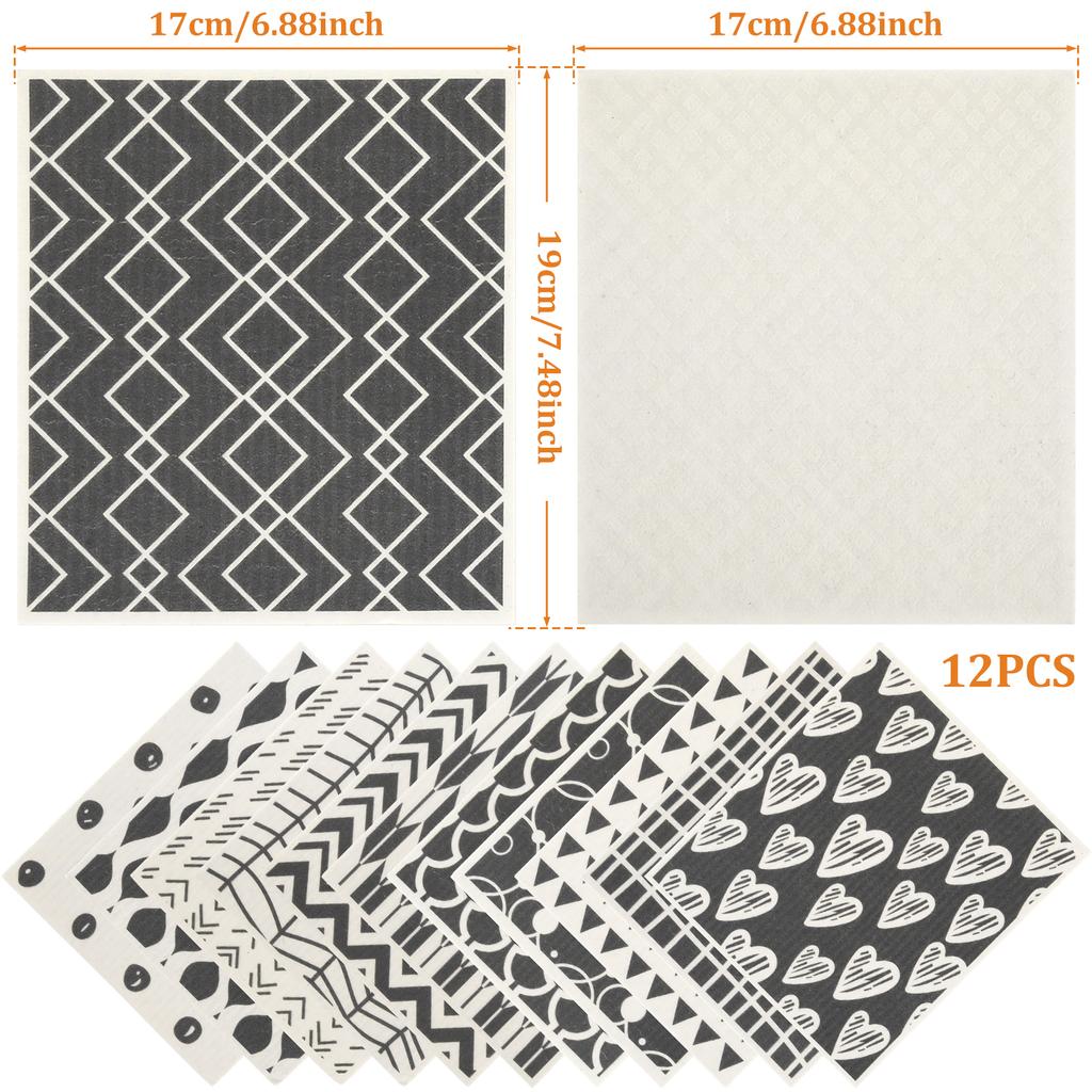 8/12 шт. Кухонные полотенца для посуды Шведские салфетки для посуды Высокоабсорбирующие губки Многоразовые полотенца для посуды Нецарапающие тряпки для посуды