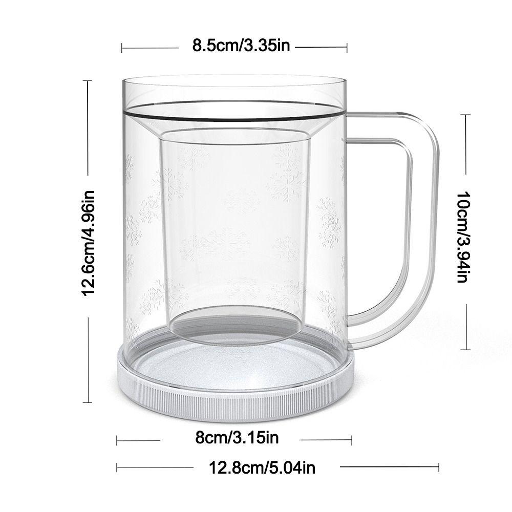 Thickened Double Wall Freezer Ice Mugs PET/PP Freezer Beer Mugs Ice Cold Beer Glass  Refrigerator