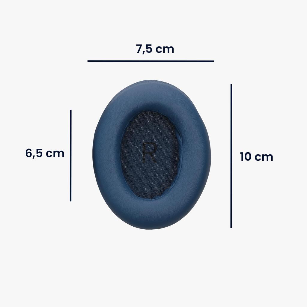 kwmobile 2x Headphone Cover 1More Compatible with SE Replacement Ear Pads Cushion PU Leather Navy Blue SonoFlow/SonoFlow -